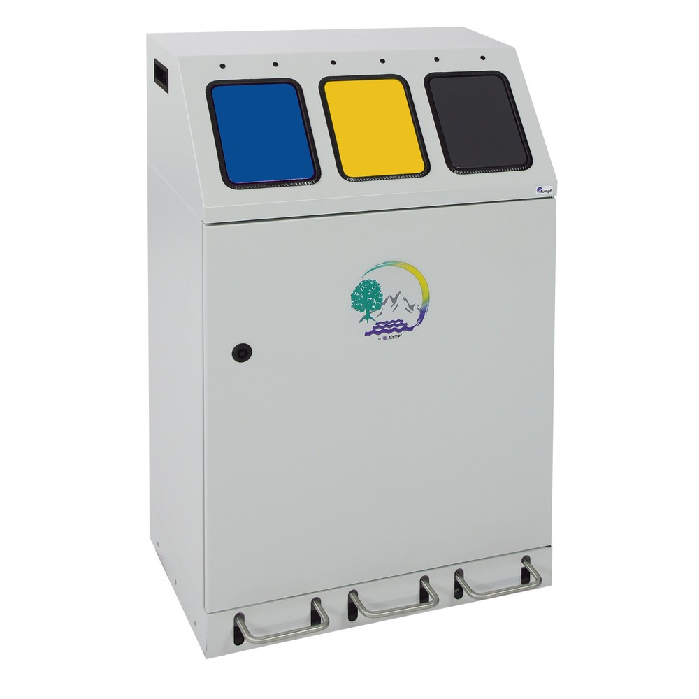 Produktabbildung Nr. 1: stumpf® kompakter Wertstoffsammler mit Fußhebel, 3 x 30 l