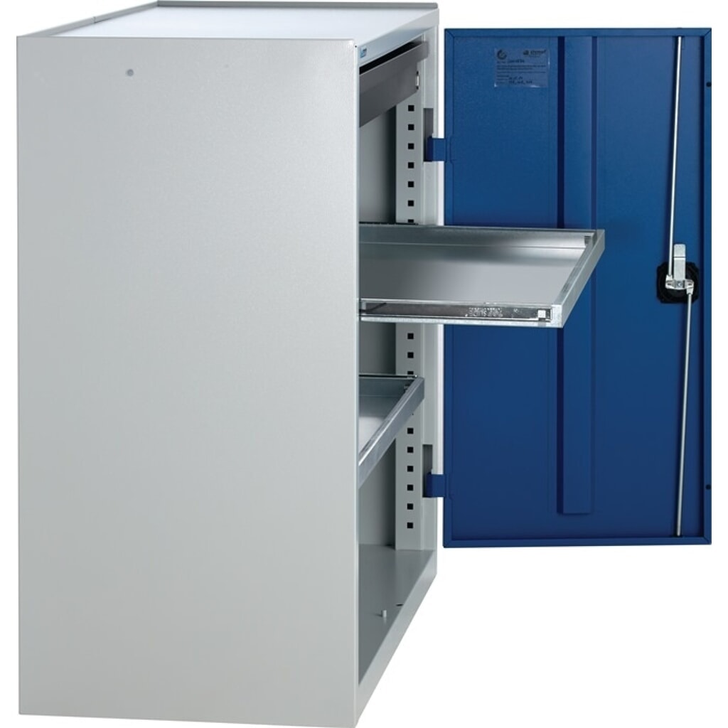Produktabbildung Nr. 2: stumpf® Werkzeug-/Beistellschrank, 1 Schublade, 2 Böden, H1000xB1000xT500 mm, lichtgrau, RAL 7035/enzianblau, RAL 5010