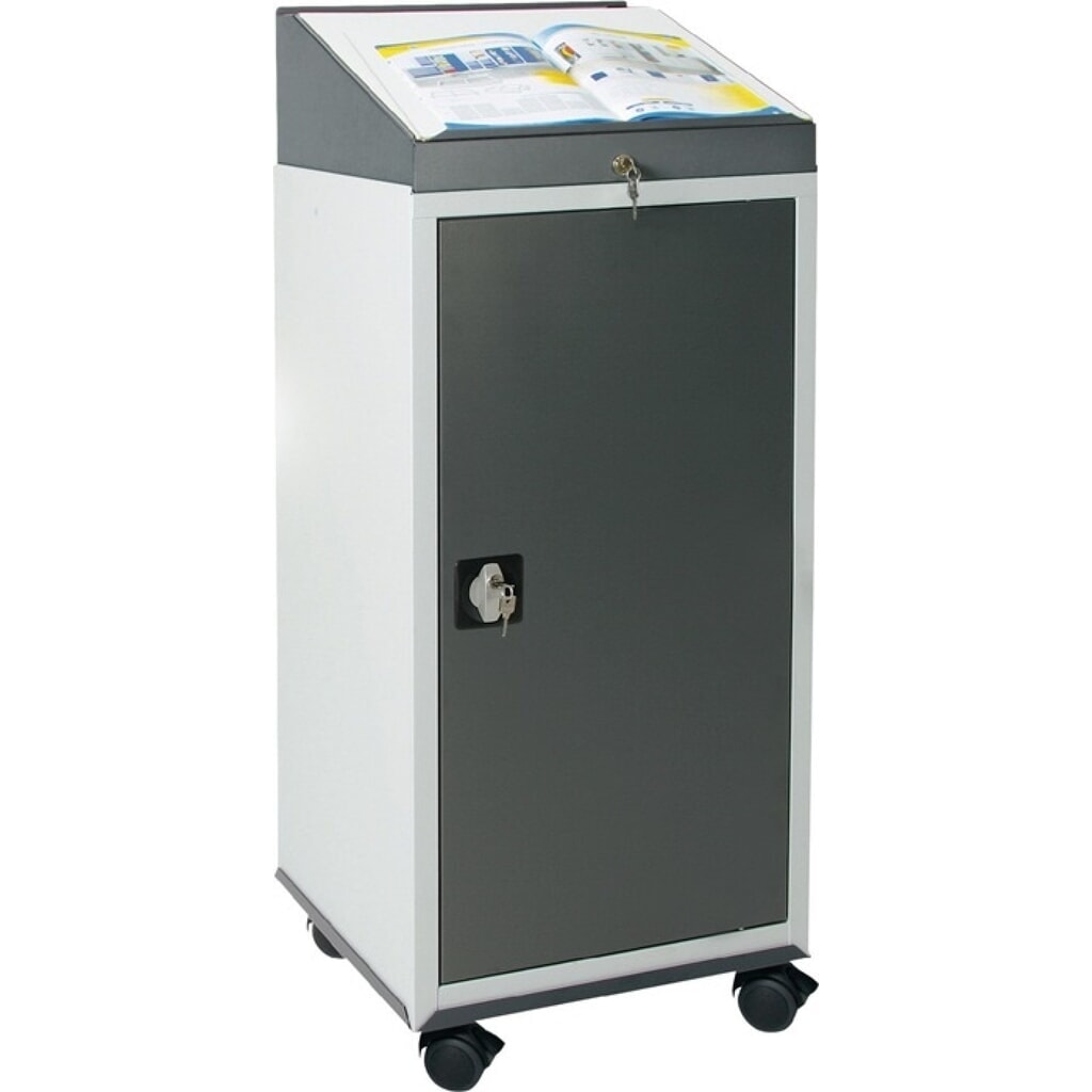 stumpf® Werkzeugschrankset, H1310xB500xT500mm, mit Pultaufsatz, lichtgrau/anthrazitgrau Produktabbildung Nr. 2: stumpf® Werkzeugschrankset, H1310xB500xT500mm, mit Pultaufsatz, lichtgrau/anthrazitgrau