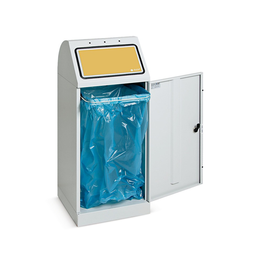 Produktabbildung: stumpf® Wertstoffsammler, 70 Liter, mit Flügeltür und Abfallsackhalterung