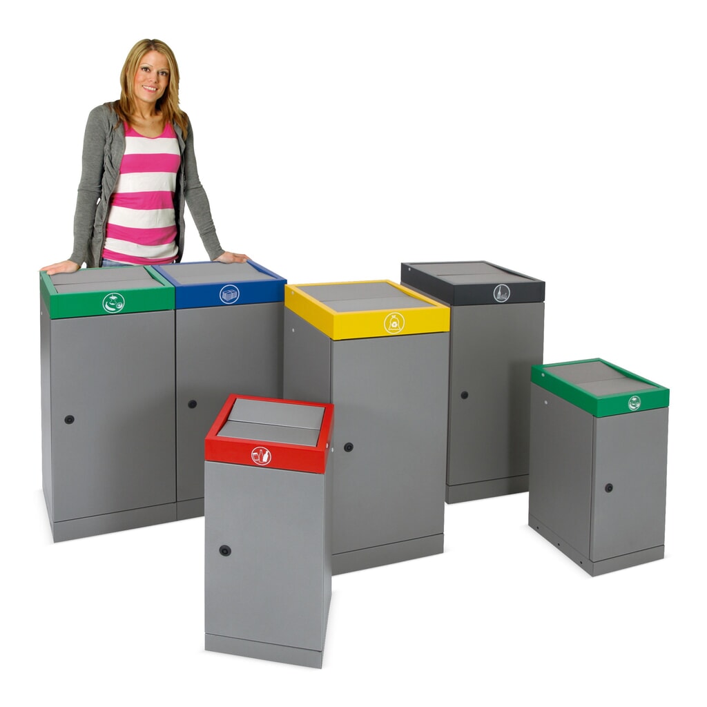 stumpf® Wertstoffsammler, 1x 70 Liter, Deckel grün Produktabbildung: stumpf® Wertstoffsammler, 1x 70 Liter, Deckel grün