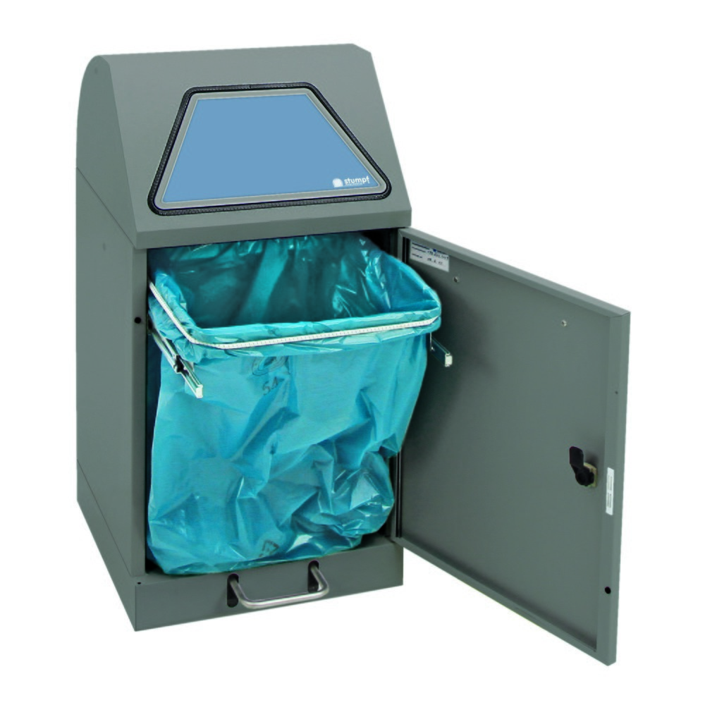 Produktabbildung Nr. 5: stumpf® Wertstoffsammler mit Fußpedal, inkl. Abfallsackhalter, Stahlblech, verzinkt, 45 Liter, graualuminium