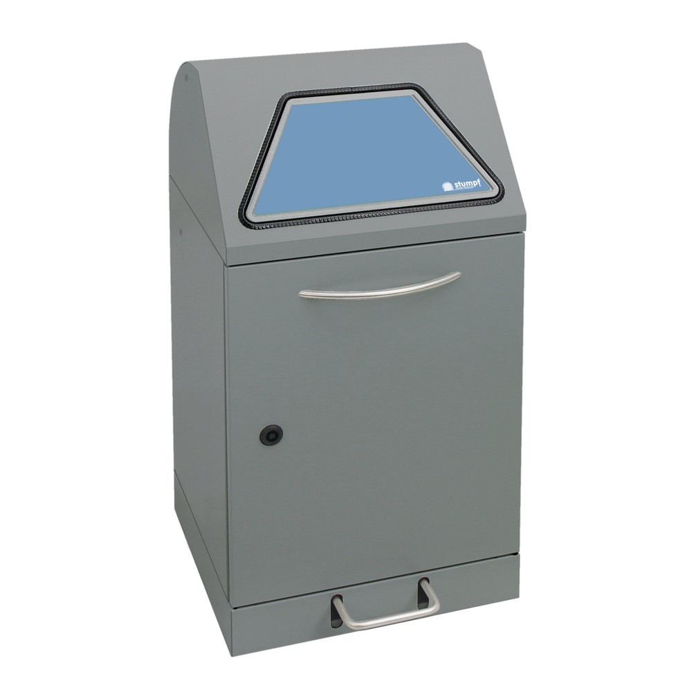 Produktabbildung Nr. 1: stumpf® Wertstoffsammler mit Fußpedal, inkl. Abfallsackhalter, Stahlblech, verzinkt, 45 Liter, graualuminium