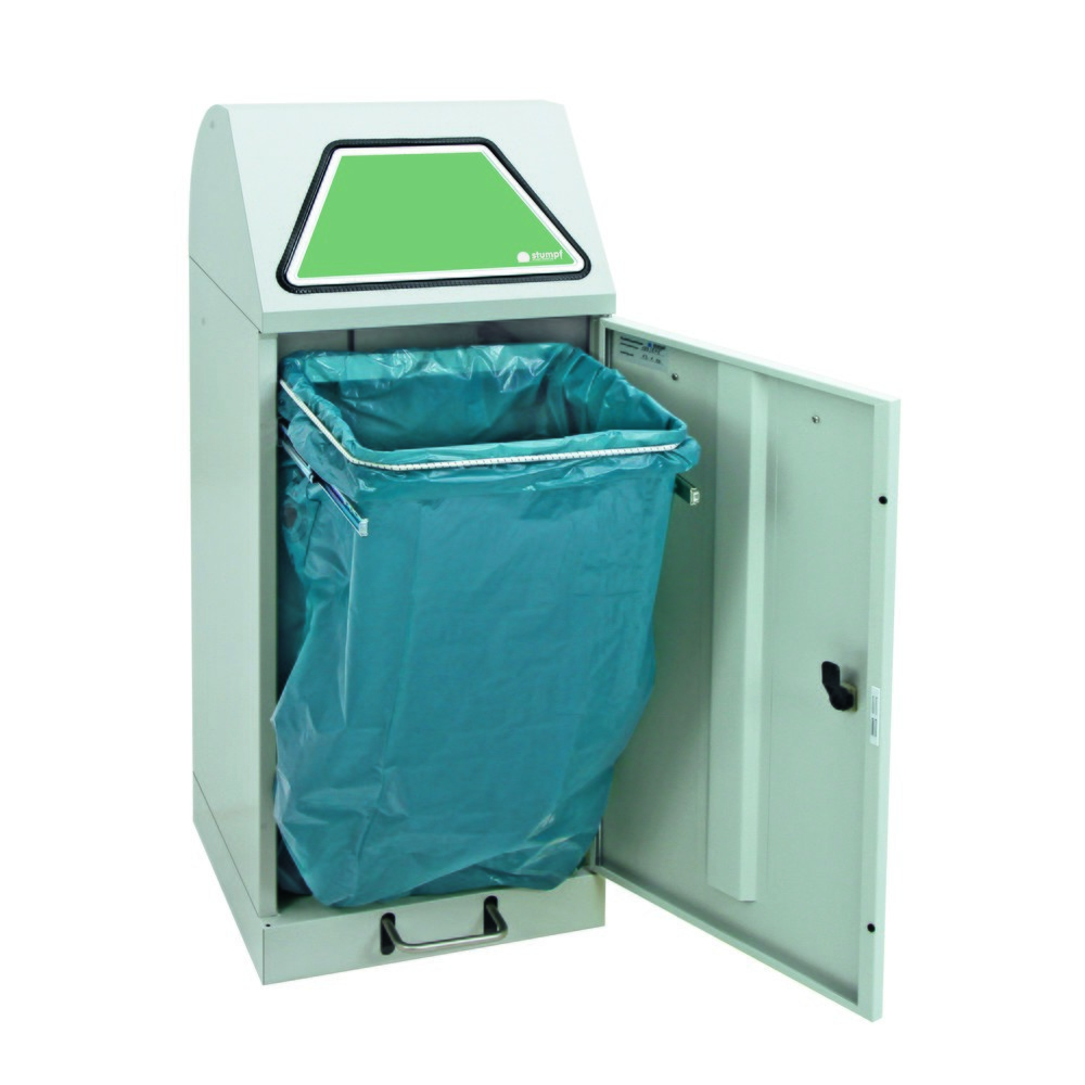 Produktabbildung Nr. 5: stumpf® Wertstoffsammler mit Fußpedal, inkl. Abfallsackhalter, Stahlblech, verzinkt, 75 Liter, lichtgrau