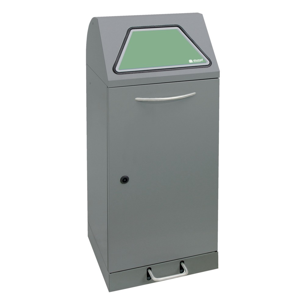 Produktabbildung Nr. 1: stumpf® Wertstoffsammler mit Fußpedal, inkl. Abfallsackhalter, Stahlblech, verzinkt, 75 Liter, graualuminium
