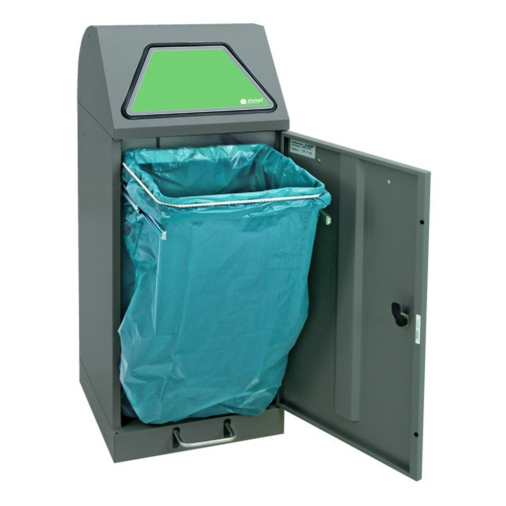 Produktabbildung Nr. 5: stumpf® Wertstoffsammler mit Fußpedal, inkl. Abfallsackhalter, Stahlblech, verzinkt, 75 Liter, graualuminium