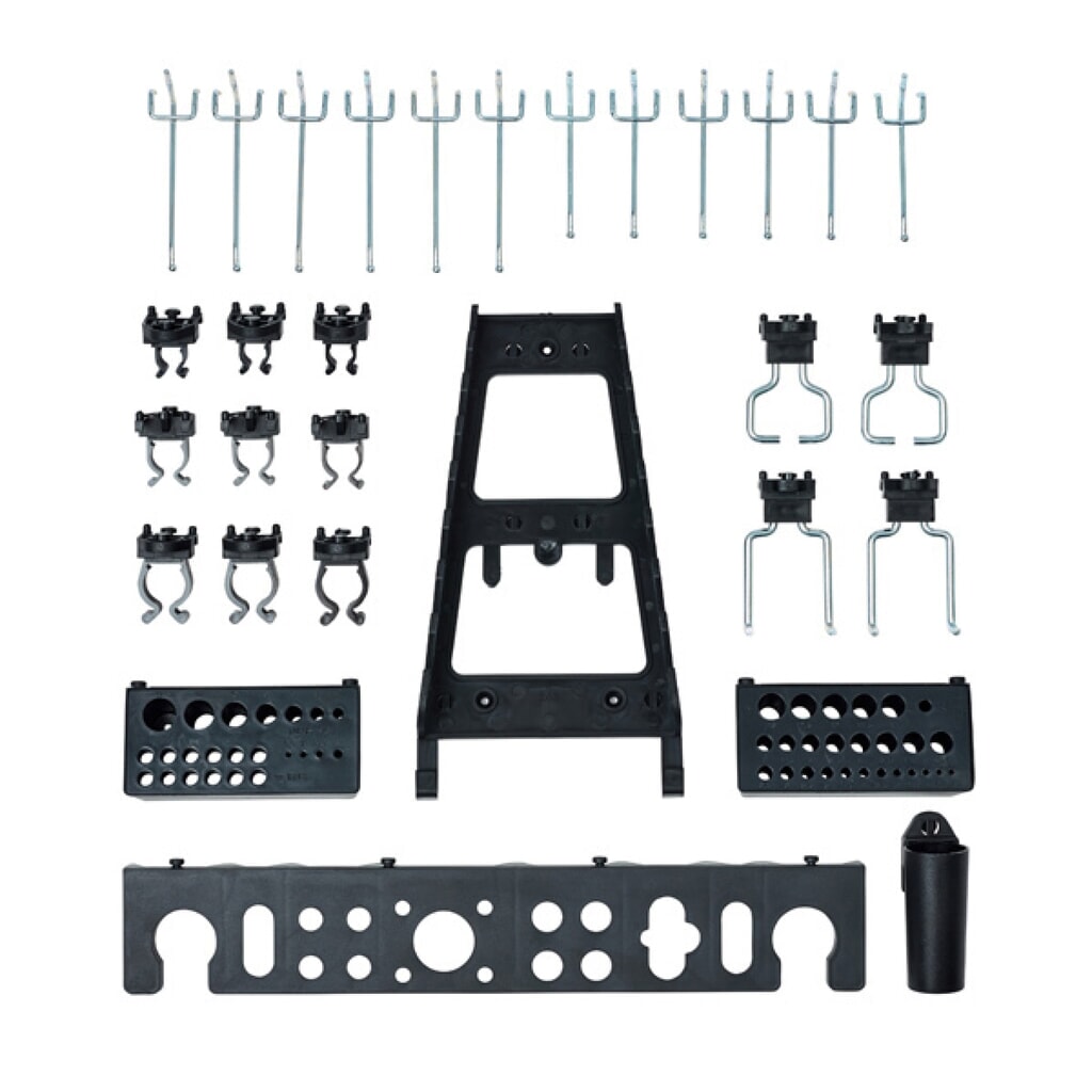 Systemhalter-Set für Lochwände, 30-teilig Produktabbildung: Systemhalter-Set für Lochwände, 30-teilig