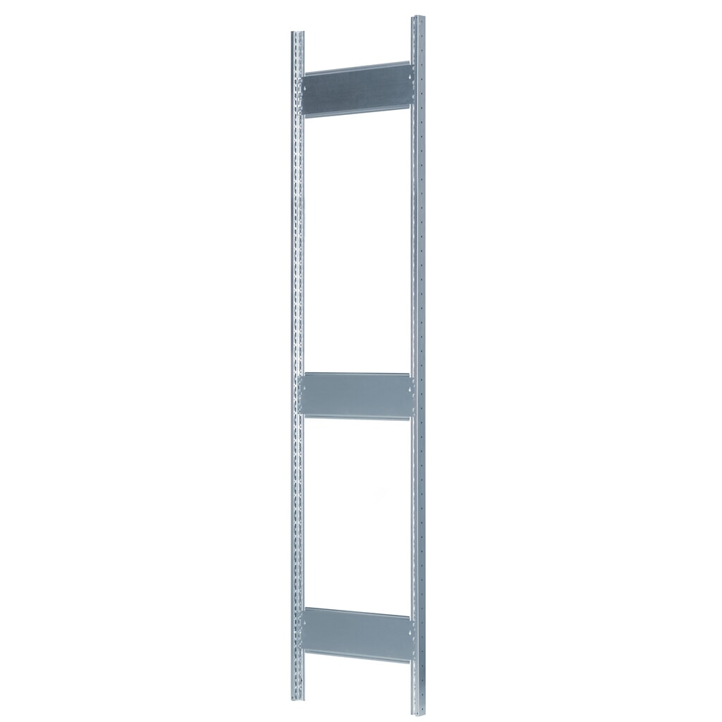 T-Profil-Rahmen MULTIplus für SCHULTE Fachbodenregal, verzinkt, vormontiert, 3 Tiefenriegel, HxT 2.000 x 400 mm Produktabbildung: T-Profil-Rahmen MULTIplus für SCHULTE Fachbodenregal, verzinkt, vormontiert, 3 Tiefenriegel, HxT 2.000 x 400 mm