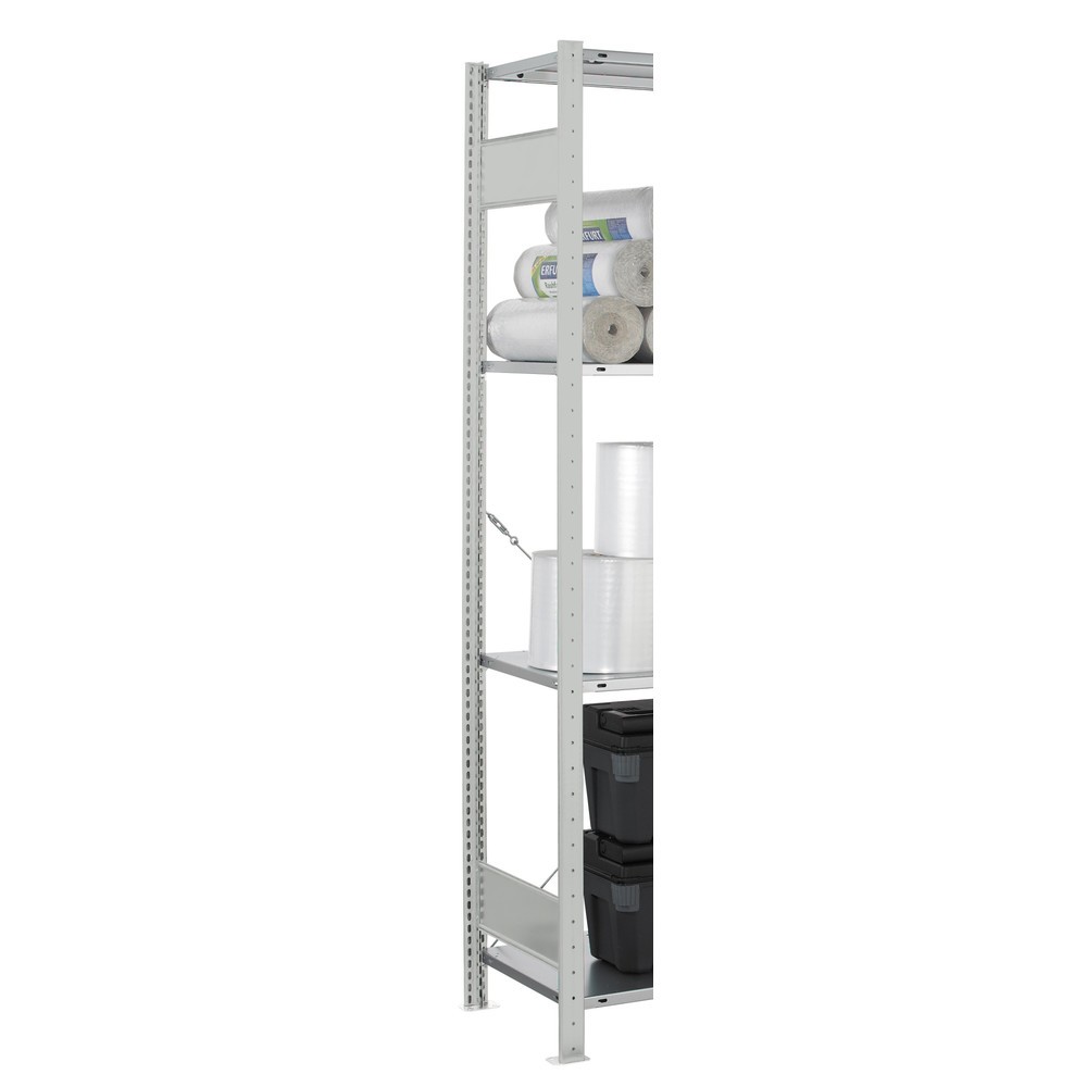 Produktabbildung Nr. 2: T-Profil-Rahmen MULTIplus für SCHULTE Fachbodenregal, lichtgrau, vormontiert, 2 Tiefenriegel, HxT 2.000 x 500 mm