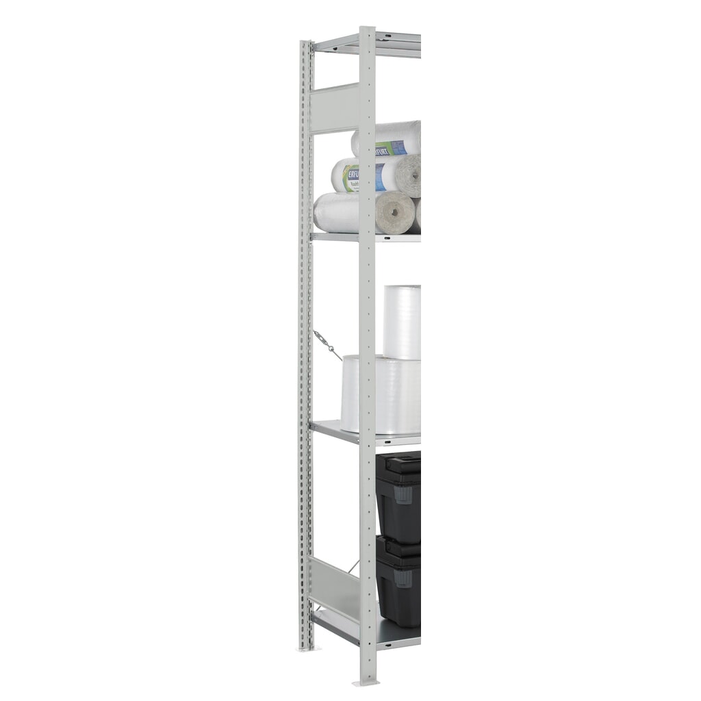 Produktabbildung Nr. 2: T-Profil-Rahmen MULTIplus für SCHULTE Fachbodenregal, lichtgrau, vormontiert, 2 Tiefenriegel, HxT 2.000 x 500 mm