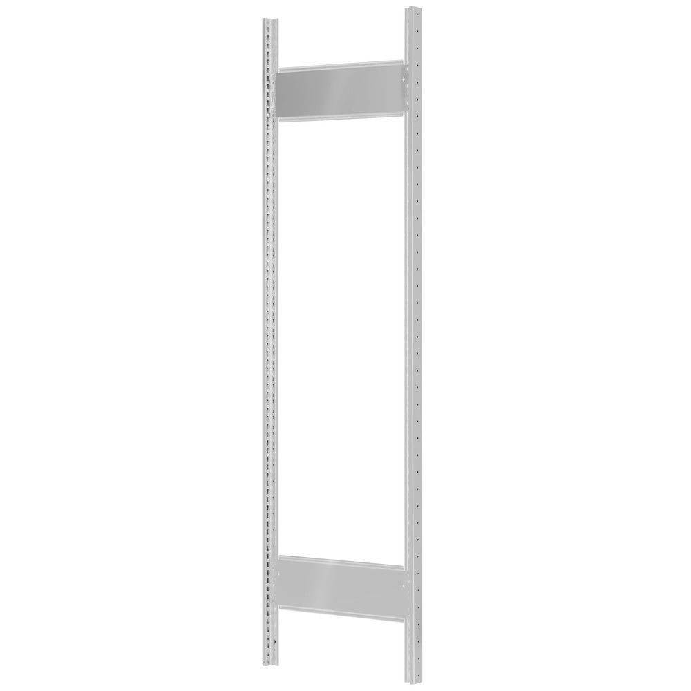Produktabbildung: T-Profil-Rahmen MULTIplus für SCHULTE Fachbodenregal, lichtgrau, vormontiert, 2 Tiefenriegel, HxT 2.000 x 500 mm