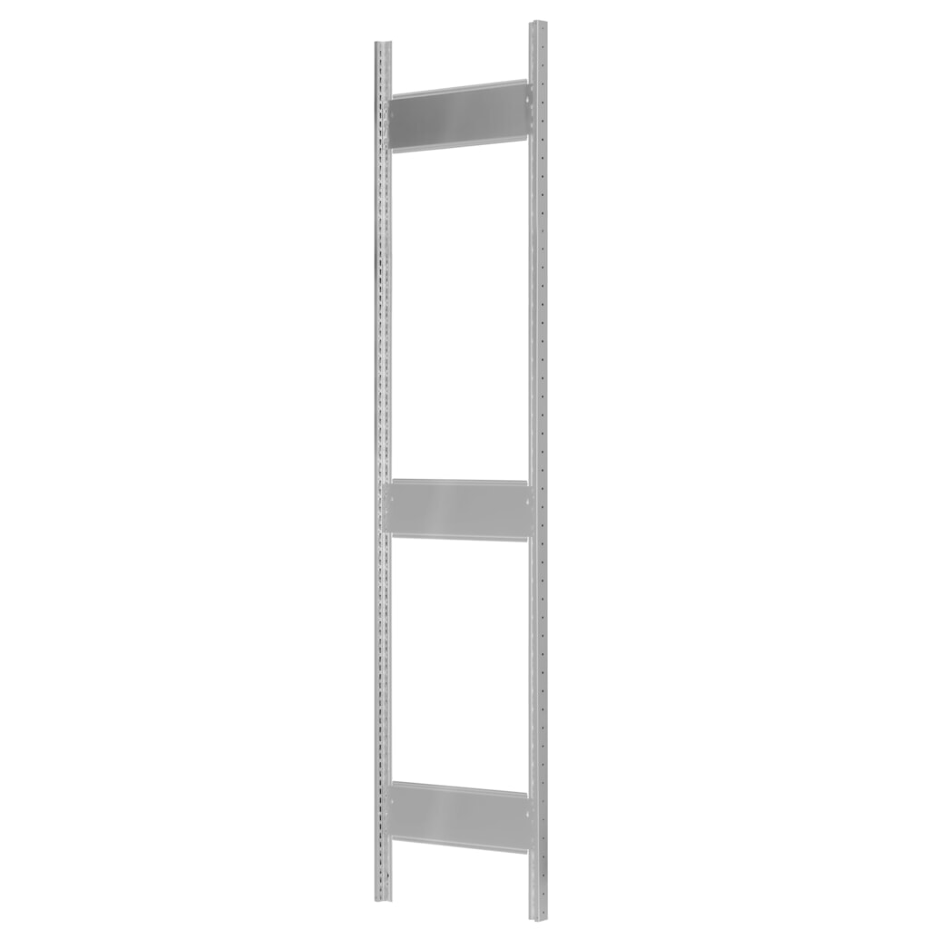 Produktabbildung: T-Profil-Rahmen MULTIplus für SCHULTE Fachbodenregal, lichtgrau, vormontiert, 3 Tiefenriegel, HxT 2.500 x 400 mm