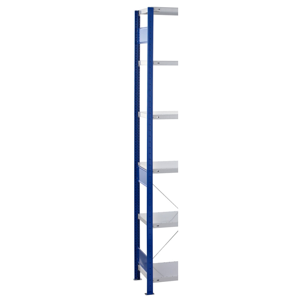 Produktabbildung Nr. 2: T-Profil-Rahmen MULTIplus für SCHULTE Fachbodenregal, enzianblau, vormontiert, 3 Tiefenriegel, HxT 2.500 x 500 mm