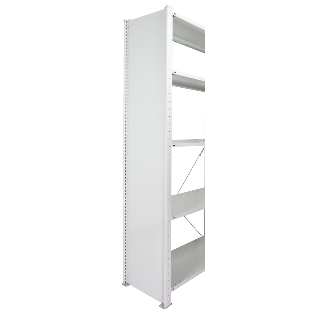 T-Profil-Vollblechrahmen MULTIplus für SCHULTE Fachbodenregal, lichtgrau, vormontiert, HxT 2.500 x 600 mm Produktabbildung Nr. 2: T-Profil-Vollblechrahmen MULTIplus für SCHULTE Fachbodenregal, lichtgrau, vormontiert, HxT 2.500 x 600 mm