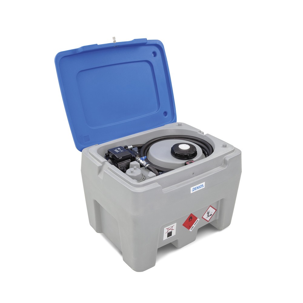 Produktabbildung: Tank-Anlage aus PE, mit Pumpe, Zapfventil + Schlauch, Volumen 250 l, V 12, 35 l/min