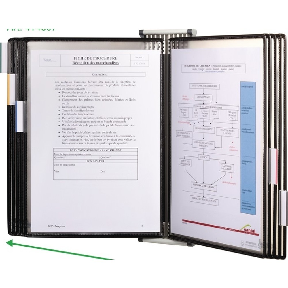 Produktabbildung Nr. 6: Tarifold Wandhalter, weiß, 10 Sichttafeln, lackiertf.A4
