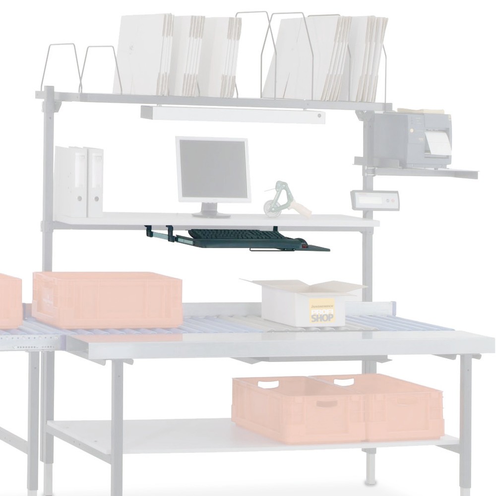 Produktabbildung: Tastatur- und Mausablage, ausziehbar, HxBxT 110 x 600 x 420 mm
