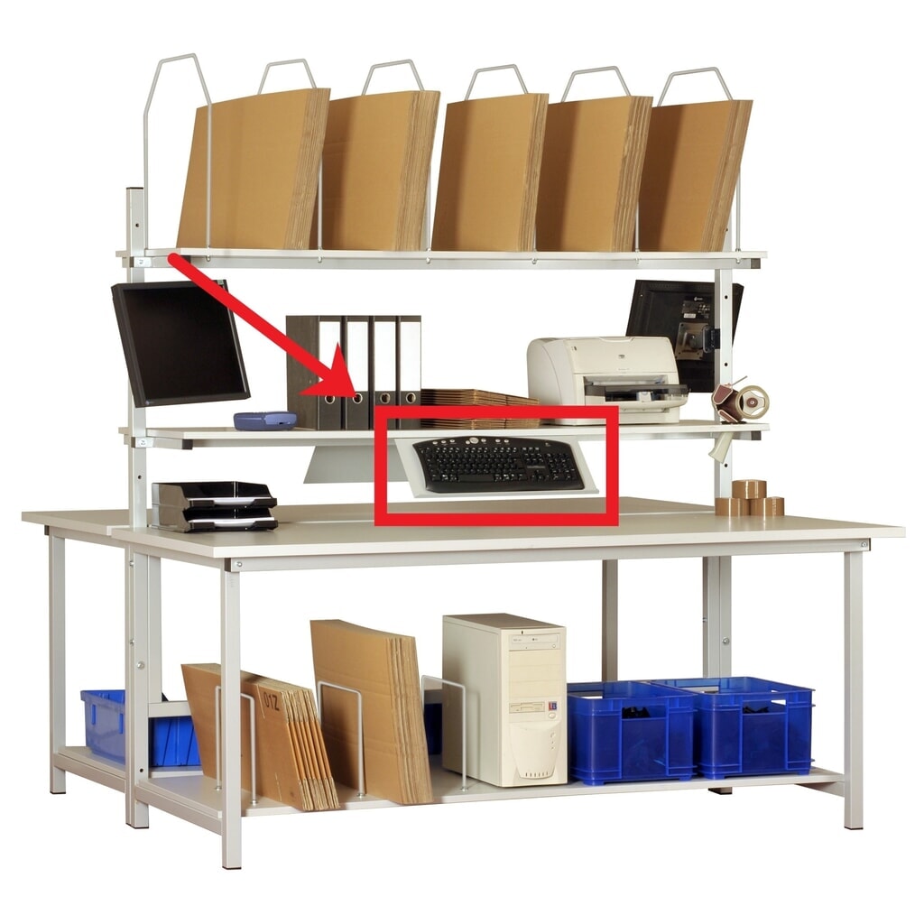 Produktabbildung: Tastaturablage für DAHMEN Packtische, BxT 300 x 150 mm
