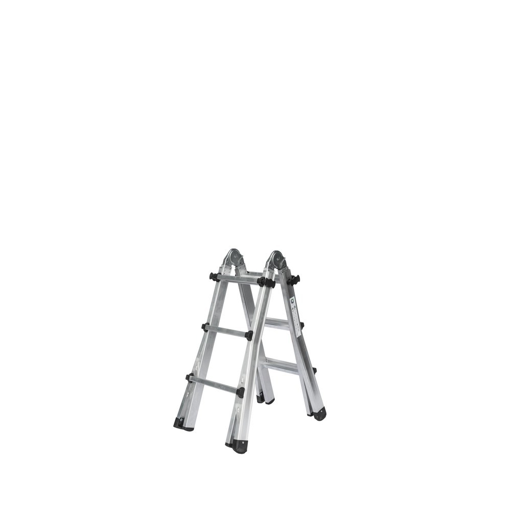 Produktabbildung: Teleskopleiter 4-teilig ohne Traverse 4x3 Sprossen
