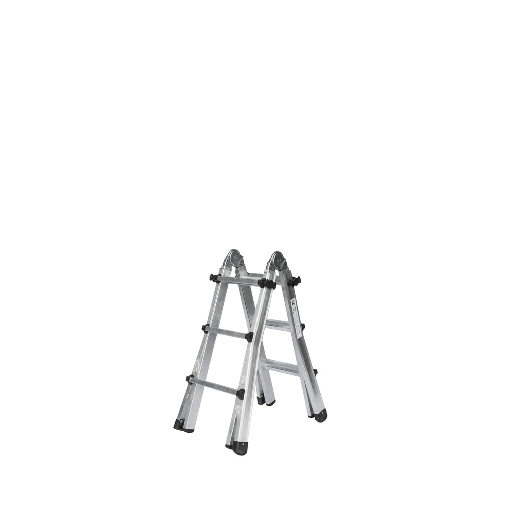Produktabbildung: Teleskopleiter 4-teilig ohne Traverse 4x3 Sprossen