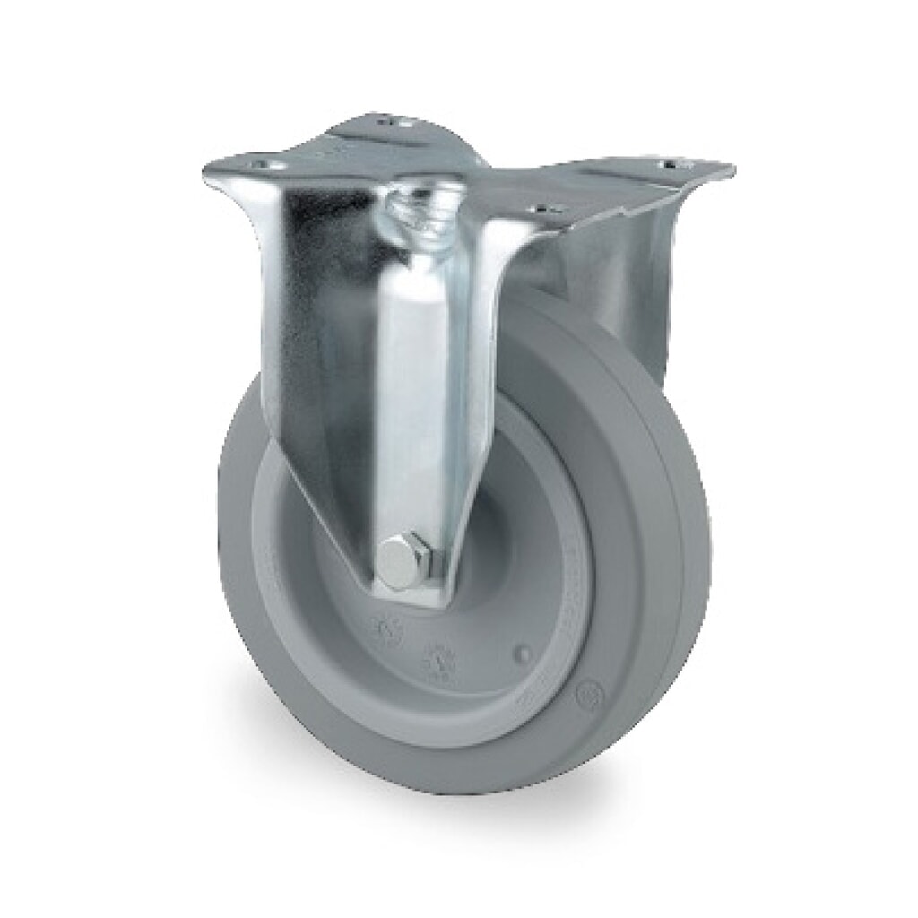Produktabbildung: TENTE® Bockrolle Elastik-Gummi, Rollenlager, spurlos, Ø x Breite 100 x 50 mm, TK 160 kg