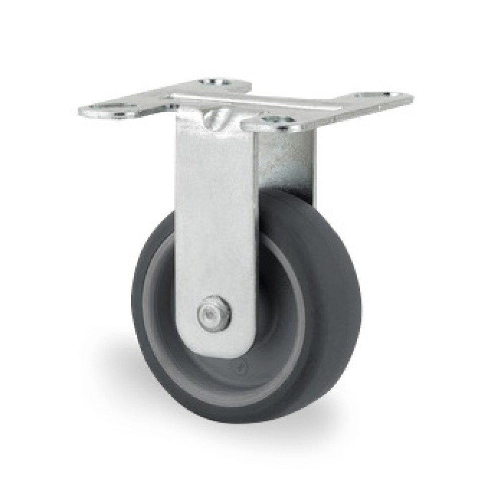 Produktabbildung: TENTE® Bockrolle TPE, Gleitlager, spurlos, Radachse vernietet, Ø x Breite 50 x 50 mm, TK 40 kg