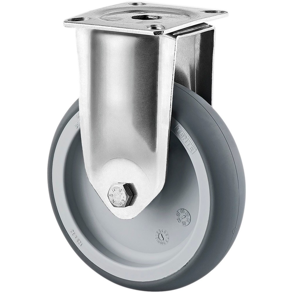 Produktabbildung: TENTE® Bockrolle TPE, Gleitlager, spurlos, rostfrei, Ø x Breite 125 x 50 mm, TK 100 kg