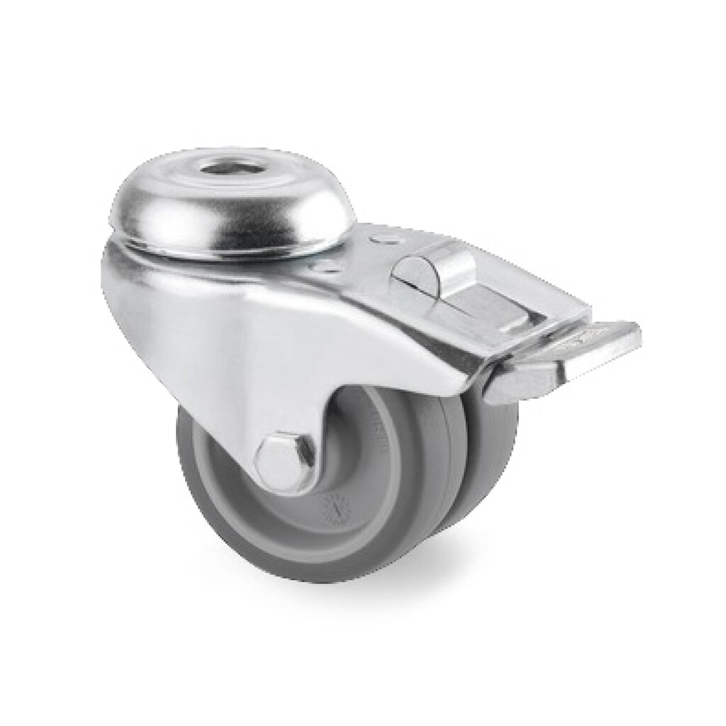 TENTE® Doppelrolle TPE, Gleitlager, Anschraubloch