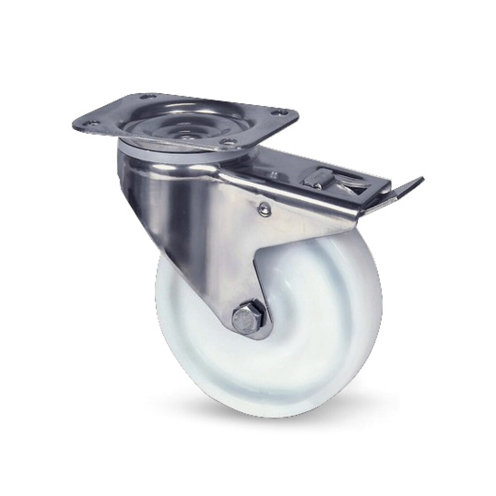 TENTE® Lenkrolle Polyamid, Gleitlager, Totalfeststeller, Ø x Breite 80 x 34 mm, TK 200 kg Produktabbildung: TENTE® Lenkrolle Polyamid, Gleitlager, Totalfeststeller, Ø x Breite 80 x 34 mm, TK 200 kg