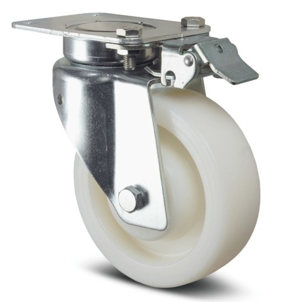 Produktabbildung: TENTE® Lenkrolle Polyamid, Präzisionskugellager, Richtungsfeststeller, Ø x Breite 200 x 50 mm, TK 600 kg