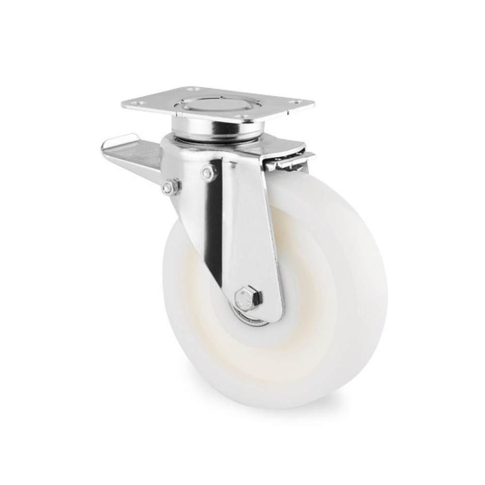 Produktabbildung: TENTE® Lenkrolle Polyamid, Präzisionskugellager, Totalfeststeller, Ø x Breite 125 x 50 mm, TK 600 kg
