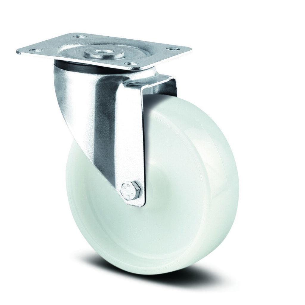 TENTE® Lenkrolle PP, Rollenlager, Ø x Breite 128 x 50 mm, TK 125 kg Produktabbildung: TENTE® Lenkrolle PP, Rollenlager, Ø x Breite 128 x 50 mm, TK 125 kg