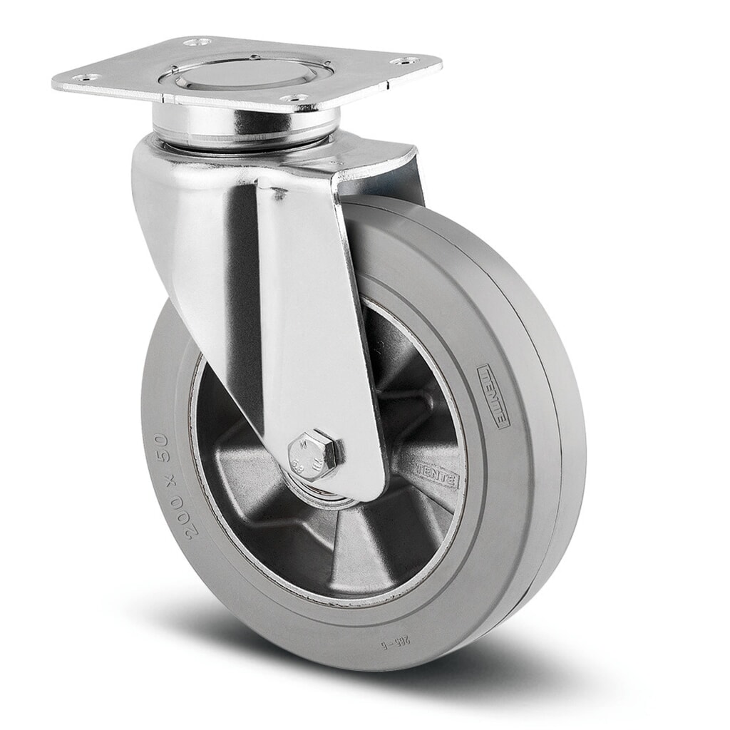 TENTE® Lenkrolle PU, Präzisionskugellager, Ø x Breite 200 x 50 mm, TK 600 kg Produktabbildung: TENTE® Lenkrolle PU, Präzisionskugellager, Ø x Breite 200 x 50 mm, TK 600 kg