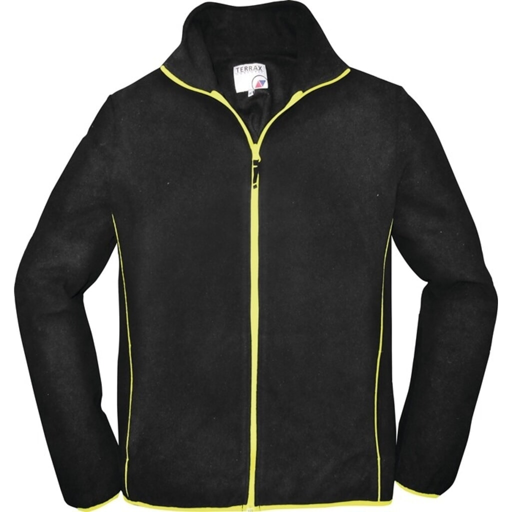 TERRAX Herren Fleecejacke Gr.M schwarz/limette Produktabbildung: TERRAX Herren Fleecejacke Gr.M schwarz/limette