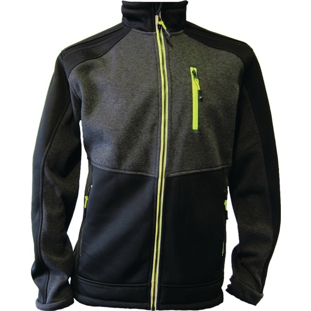 Produktabbildung: TERRAX Strickfleecejacke, dunkelgrün/schwarz/lime, Größe XXL