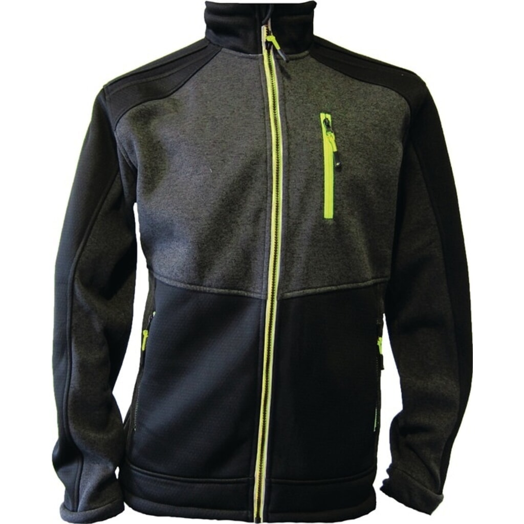 Produktabbildung: TERRAX Strickfleecejacke, dunkelgrün/schwarz/lime, Größe XL
