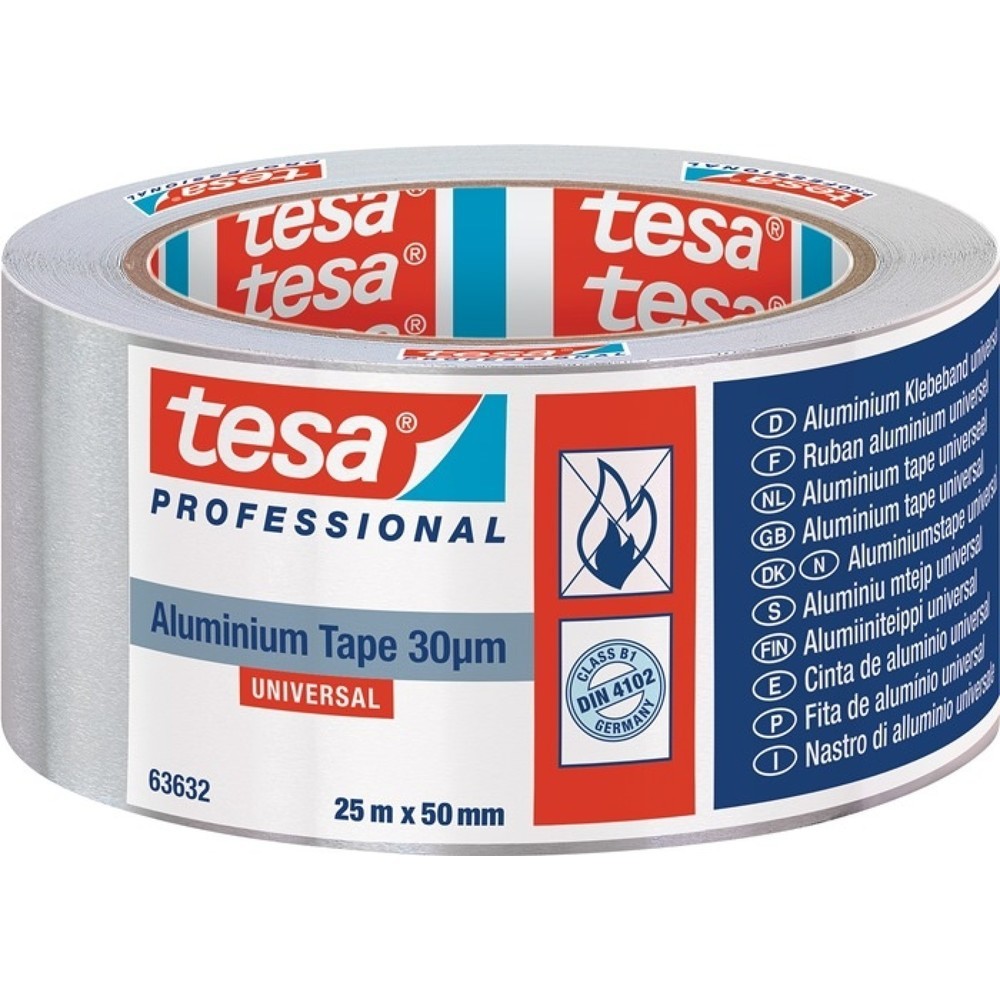 Produktabbildung: TESA Aluminiumklebeband Univ.63632 m.Liner L.25m B.50mm Rl