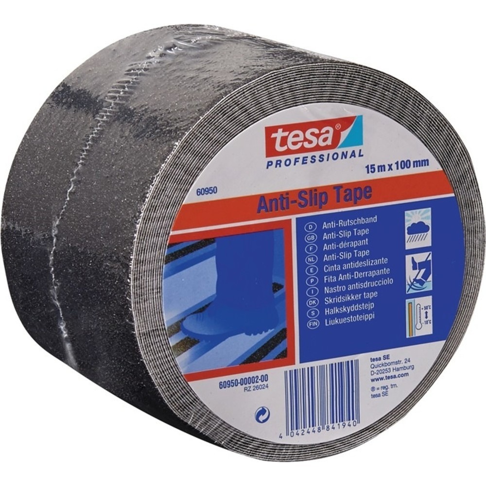 Produktabbildung: TESA Anti-Rutsch-Klebeband 60950 schwarz L.15 m,B.100mm Rl