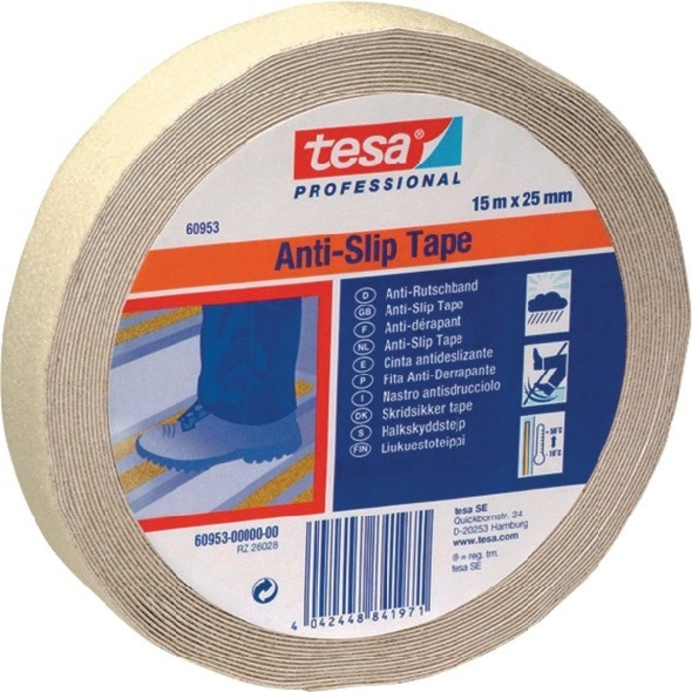 Produktabbildung: TESA Anti-Rutsch-Klebeband 60953 hellbeige,phosphorisierend L.15 m,B.25mm Rl