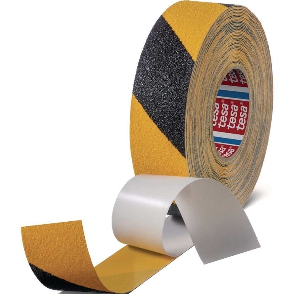 Produktabbildung: tesa® Antirutschklebeband extra stark 60954, schwarz/gelb, Länge 18 m, Breite 50 mm
