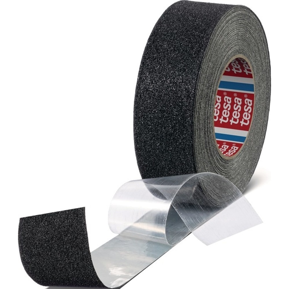 Produktabbildung: tesa® Antirutschklebeband extrem flexibel 60955, schwarz, Länge 18 m, Breite 50 mm