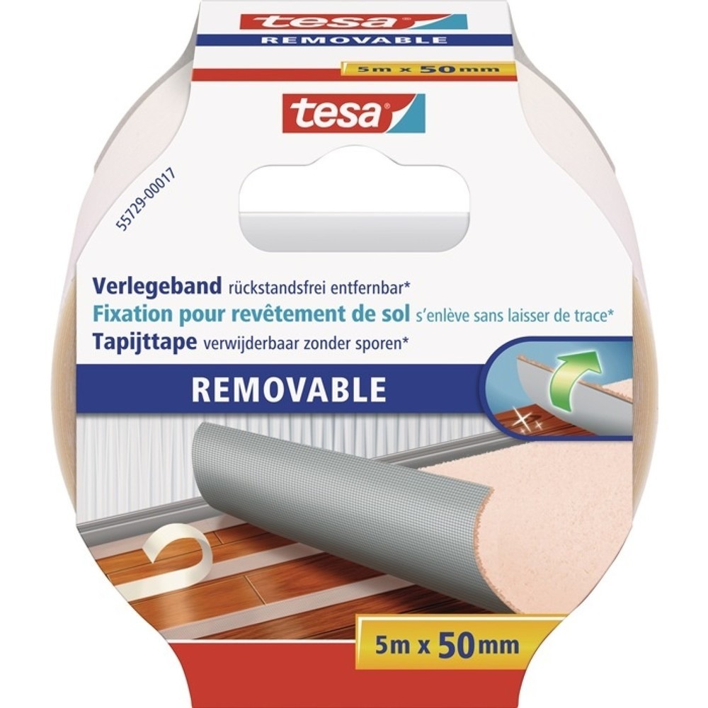 Produktabbildung: tesa® Doppelseitiges Verlegeband 55729, Länge 5 m Breite 50 mm, Rolle