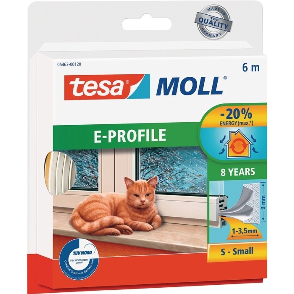 Produktabbildung: tesa® Fenster-/Türmoll tesa® moll® 5463, weiß, B9mmxH4mmxL6m