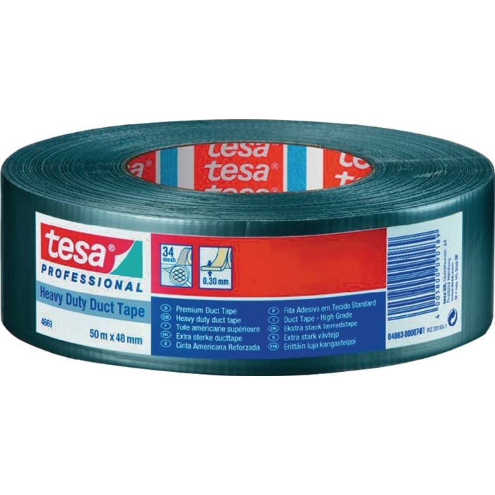 Produktabbildung: tesa® Gewebeband duct tape 4663, Länge 50 m Breite 48 mm, silber, Rolle