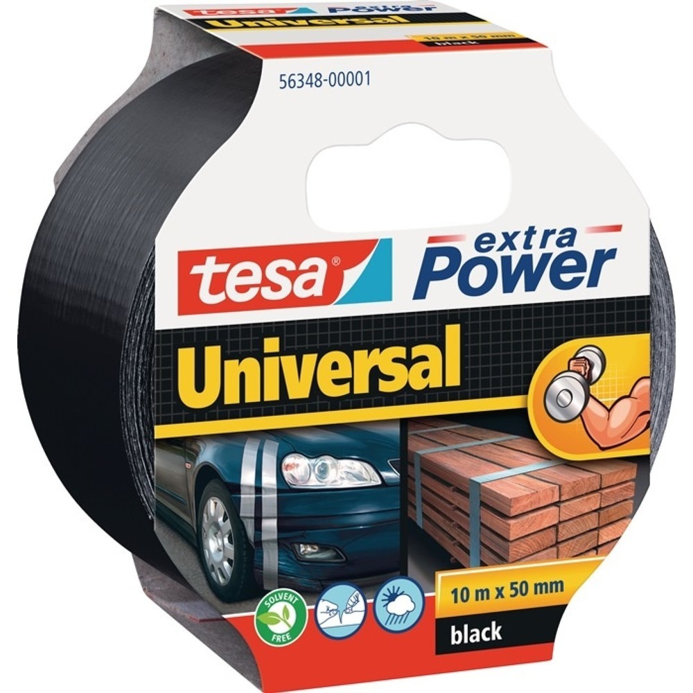 Produktabbildung: tesa® Gewebeband extra Power® 56348, Länge 10 m Breite 48 mm, schwarz, Rolle