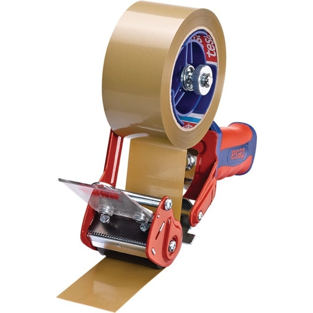Produktabbildung: tesa® Handabroller Comfort 6400, rot/blau, Metall, für Bandbreite 50 mm