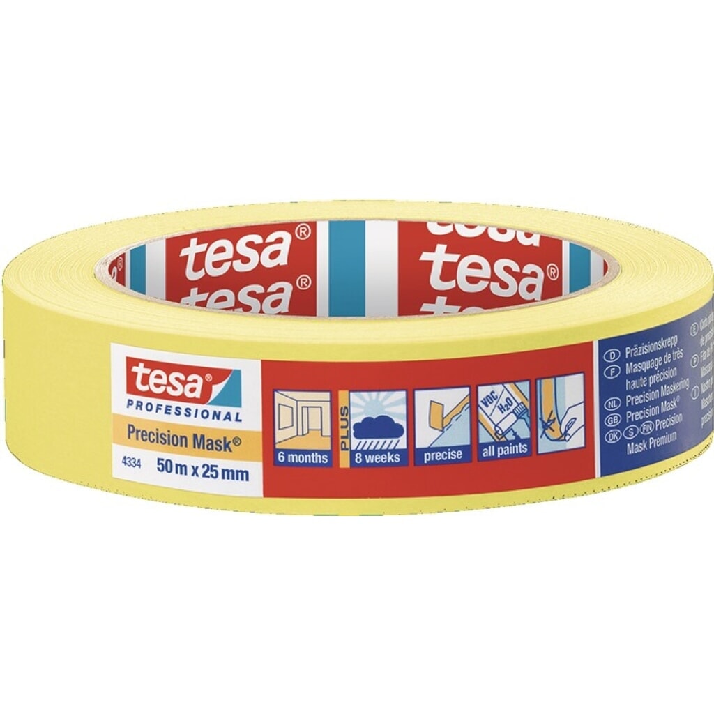 Produktabbildung Nr. 1: TESA Präzisionskrepp 4334 glatt gelb L.50m B.30mm Rl