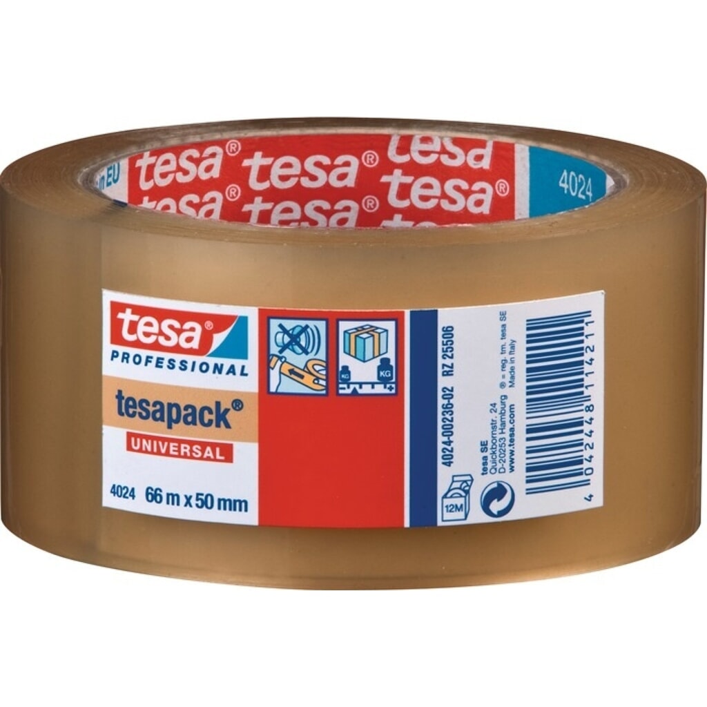 tesa® Verpackungsklebeband PP tesa® pack® 4024, Länge 66 m Breite 50 mm, farblos, Rolle Produktabbildung Nr. 1: tesa® Verpackungsklebeband PP tesa® pack® 4024, Länge 66 m Breite 50 mm, farblos, Rolle