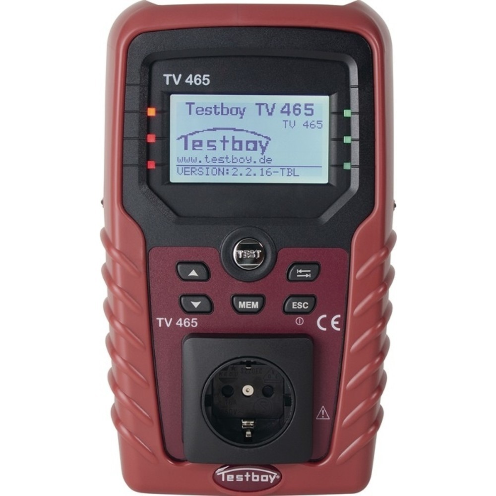 Produktabbildung: TESTBOY Gerätetester TV 465 pro, mit Schutzleiter- / Isolationswiderstand, L235xB140xH80mm