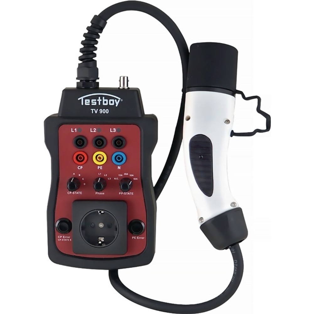 Produktabbildung: TESTBOY Ladesäulenprüfadapter TV 900, für Typ-2 Ladesäulen, L215xB120xH60mm
